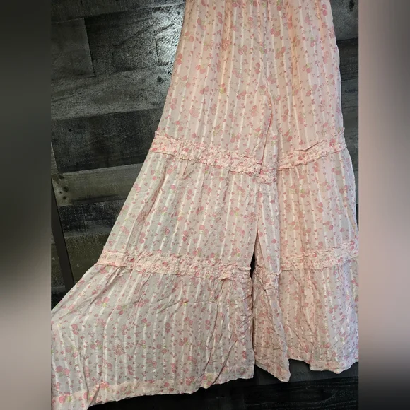 Free People Emmaline Wide Leg Tiered Floral Pants - Picture 7 of 8